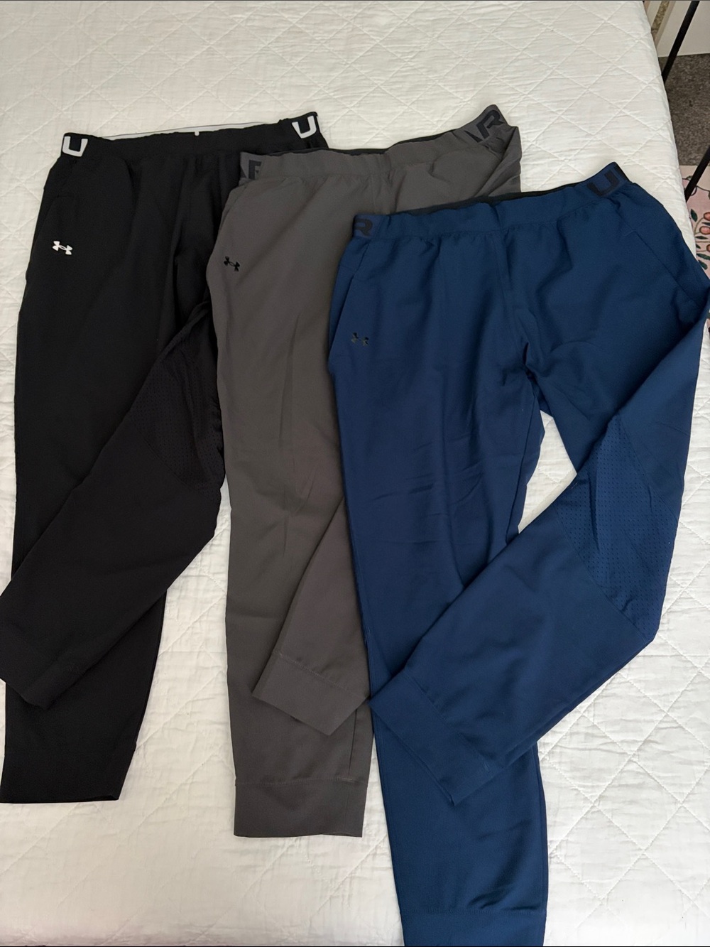 Under Armour Women’s Track Joggers Trio - Black, Gray, Blue